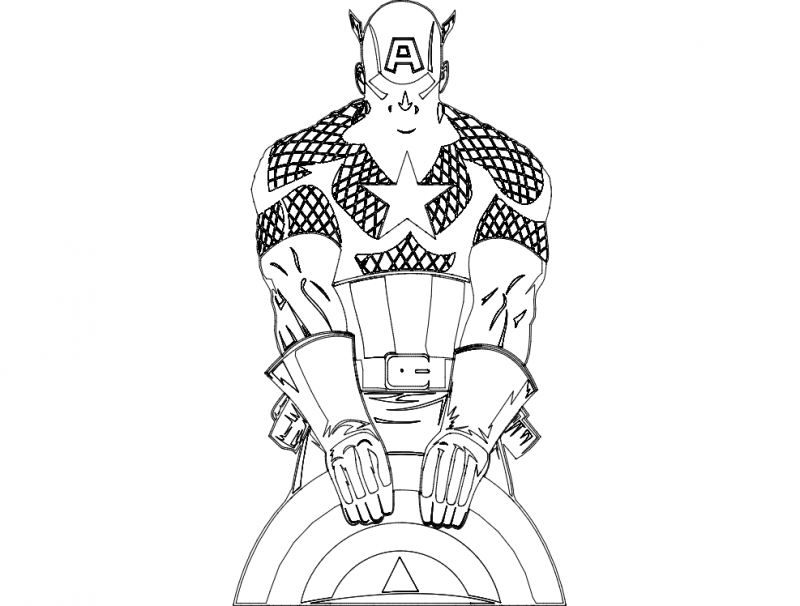 Archivo dxf de Capitán América
