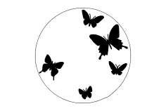 Archivo dxf de reloj de mariposa