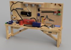 HO Scale Interior Furniture – Garage Workbench 3D Printer Model