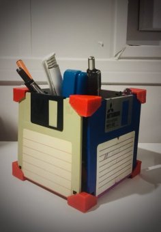 Old Floppy Disk (Diskette) Pen Holder 3D Printer Model