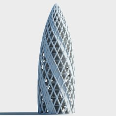 Gherkin Skyscraper 3D Printer Model