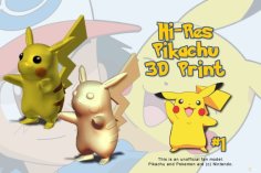 A Better Pikachu 3D Printer Model