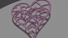 Heart Pendant 3D Printer Model