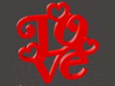 Valentine Gift – Love With Hearts 3D Printer Model