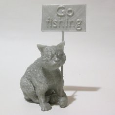 Grumpy Cat With A Grumpy Sign 3D Printer Model