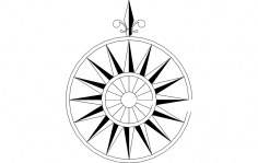 Nordpfeil-Kompass erhöhte DXF-Datei