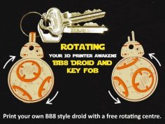 Rotating BB8 Droid And BB8 Key Fob 3D Printer Model