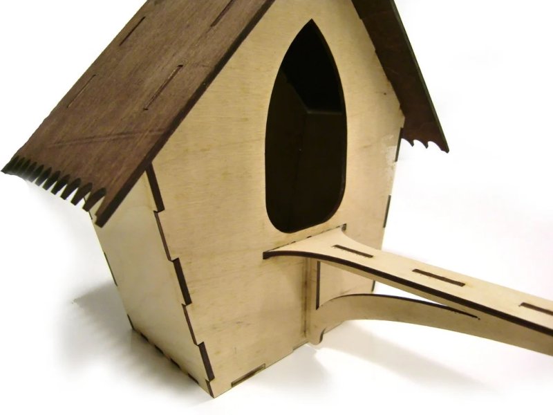 Laser Cut Bird House Free Vector