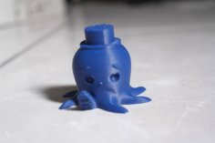 Cute Octopus Says Hello With A Top Hat 3D Printer Model