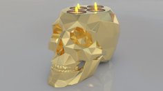 Skull Tealight Candle Holder 3D Printer Model