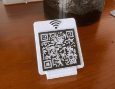 Wfi QR-code Card With A Stand 3D Printer Model