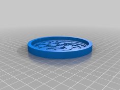 House Targaryen Round Coaster, Game Of Thrones 3D Printer Model