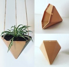 Hexagonal Based Pyramid Hanging Planter 3D Printer Model