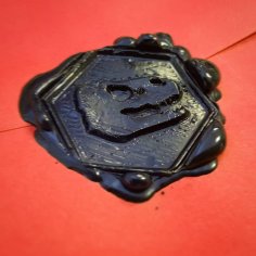 Wax Seal DinoNuggets.com T-Rex Head Hexagon 3D Printer Model