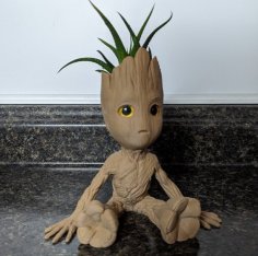 Baby Groot Planter No Eyes 3D Printer Model