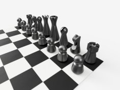 Minimal Look Chess Set 3D Printer Model