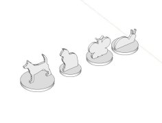 Playing Figures (Butterfly, Snail, Dog, Cat) 3D Printer Model