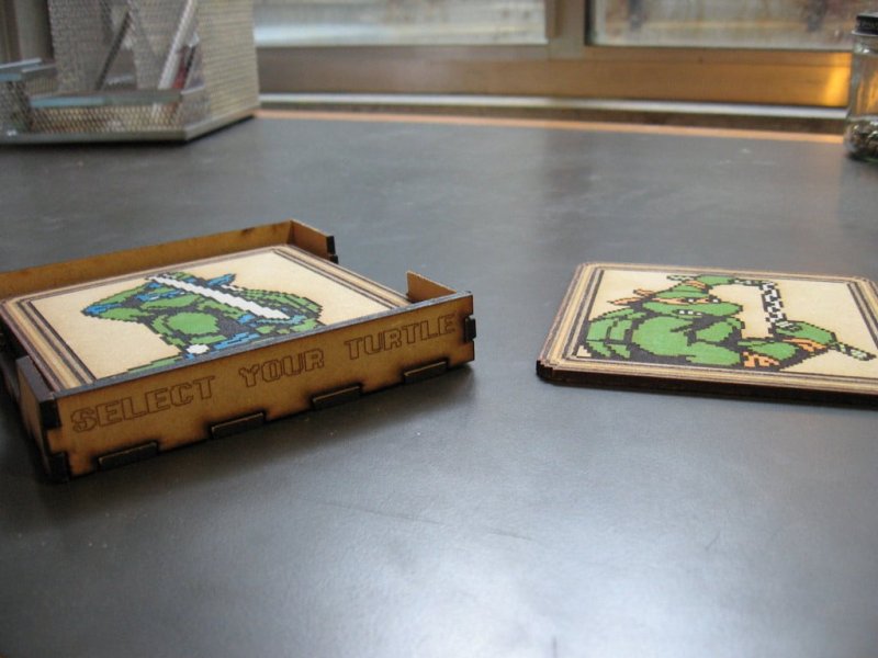 Laser Cut TMNT2 Coaster Set