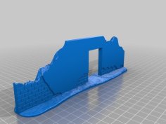 Damaged Wall For 28mm Gaming 3D Printer Model