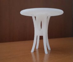 Dolls Table Retro Style, Miniature Houses – Furniture – Height 55 Mm X Diameter 60 Mm 3D Printer Model