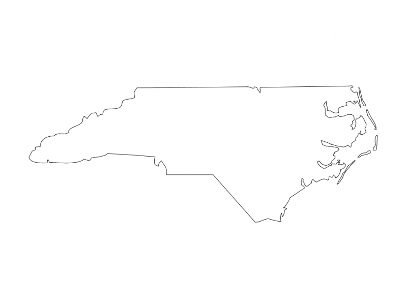 उत्तरी कैरोलिना dxf फ़ाइल का नक्शा