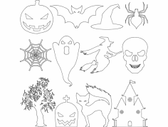 Halloween Cut File Set dxf File