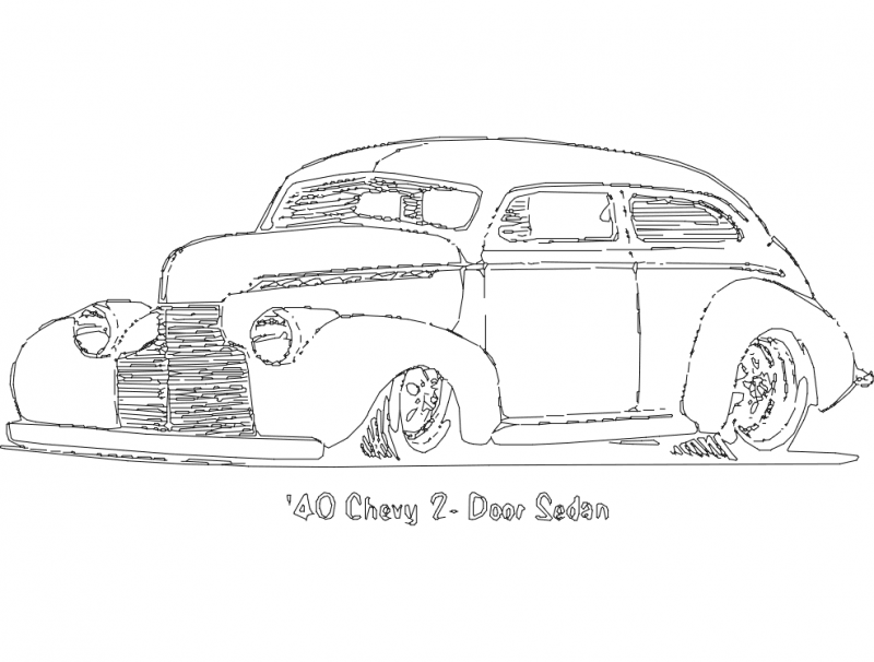 Arquivo dxf Chevy 2 Portas Sedan