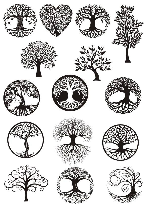 Vektör süsleme dekoratif Kelt hayat ağacı
