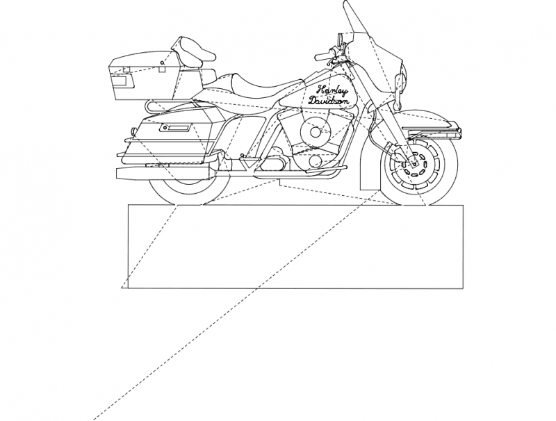 Arquivo dxf de moto Harley Davidson
