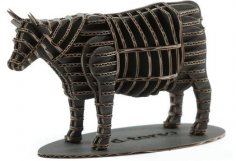 Modelo de corte a laser de quebra-cabeça 3D de vaca