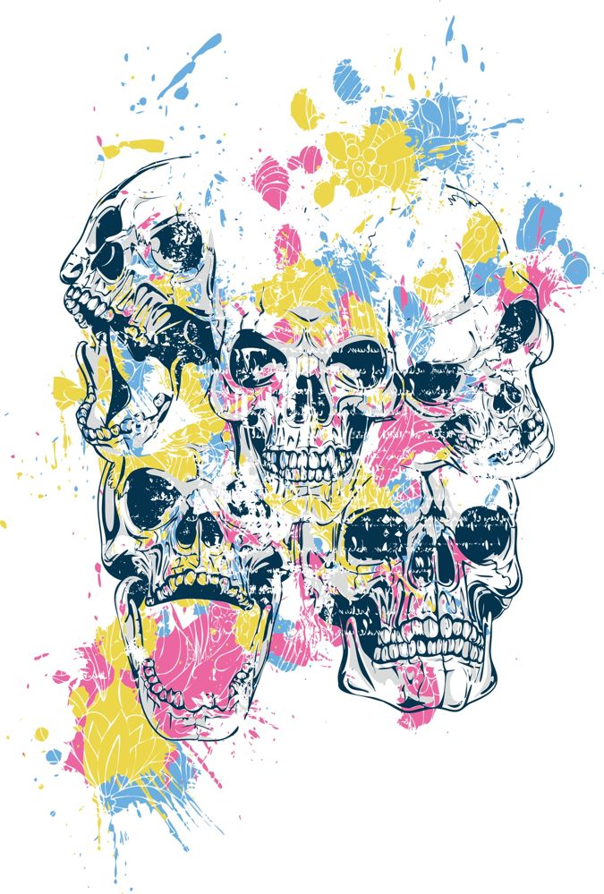 Skulls Print Free Vector cdr Download - 3axis.co