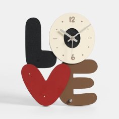 Laser Cut Contemporary Love Letters Wall Clock