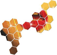 Laser Cut Hexagon Mirror Wall Stickers Acrylic Hexagon Wall Decor