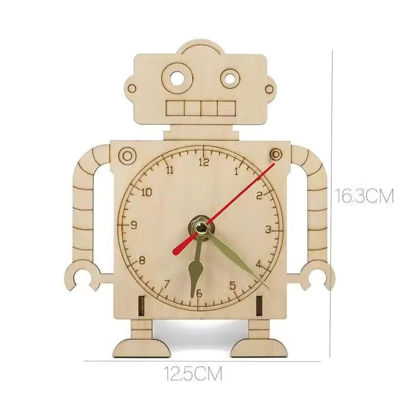Laser Cut Robot Clock Kids Classroom Decor