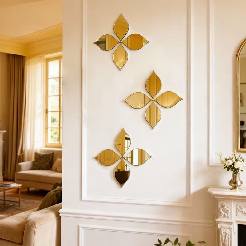 Laser Cut Four Leaf Clover-Shaped Acrylic Mirror Wall Art