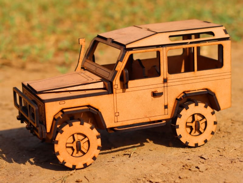 Laser Cut Wooden Land Rover Toy, Land Rover 4×4 Jeep 3D Puzzle