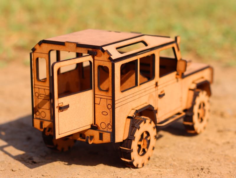 Laser Cut Wooden Land Rover Toy, Land Rover 4×4 Jeep 3D Puzzle