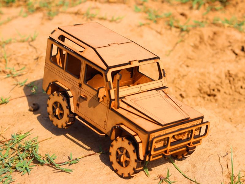Laser Cut Wooden Land Rover Toy, Land Rover 4×4 Jeep 3D Puzzle