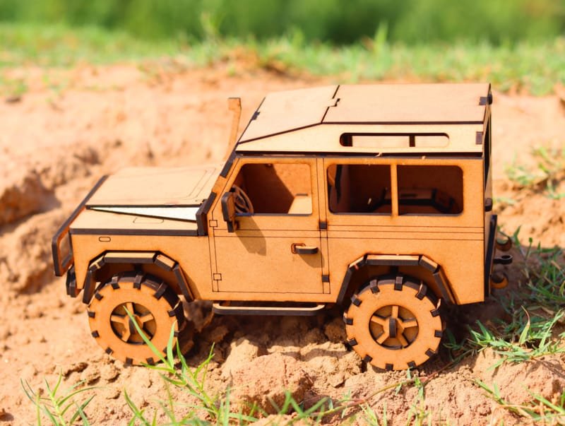 Laser Cut Wooden Land Rover Toy, Land Rover 4×4 Jeep 3D Puzzle