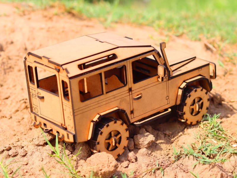 Laser Cut Wooden Land Rover Toy, Land Rover 4×4 Jeep 3D Puzzle