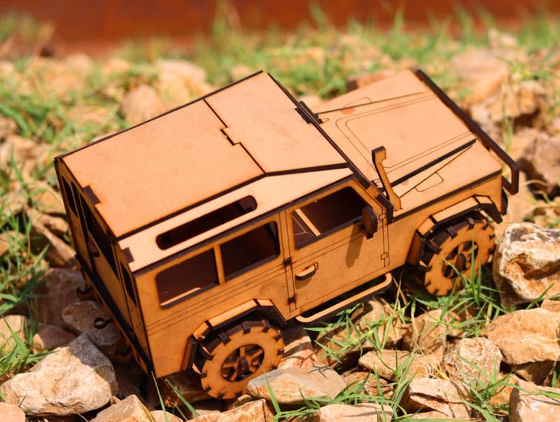 Laser Cut Wooden Land Rover Toy, Land Rover 4×4 Jeep 3D Puzzle