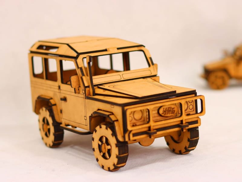 Laser Cut Wooden Land Rover Toy, Land Rover 4×4 Jeep 3D Puzzle