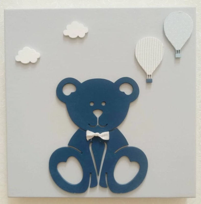 Laser Cut Teddy Bear Wooden Children’s Room Decor
