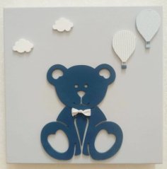 Laser Cut Teddy Bear Wooden Children’s Room Decor