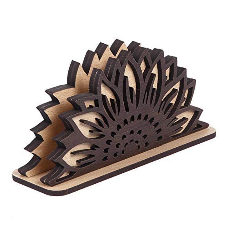 Laser Cut Half Sunflower Design Tissue Paper Holder