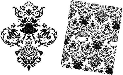 Arquivo dxf de padrão floral barroco grátis