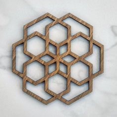 Laser Cut Wooden Hexagon Coaster