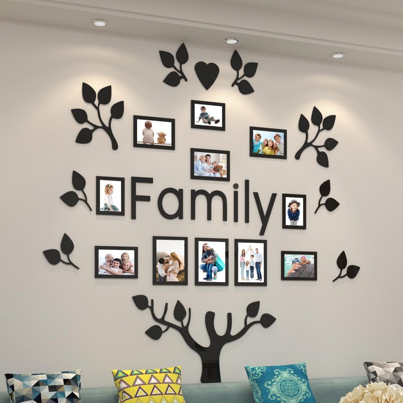 Laser Cut Family Tree Wall Decor Picture Frames Collage