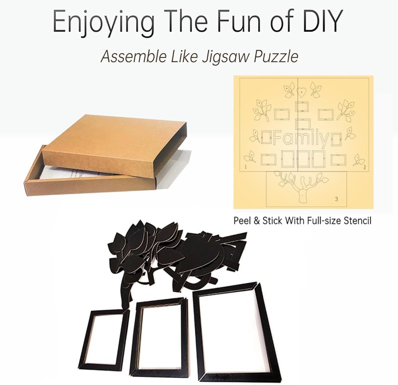 Laser Cut Family Tree Wall Decor Picture Frames Collage