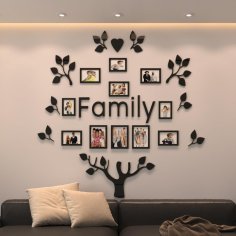 Laser Cut Family Tree Wall Decor Picture Frames Collage